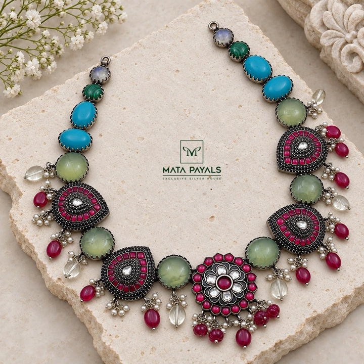 Ravishing Kundan Colourful Necklace