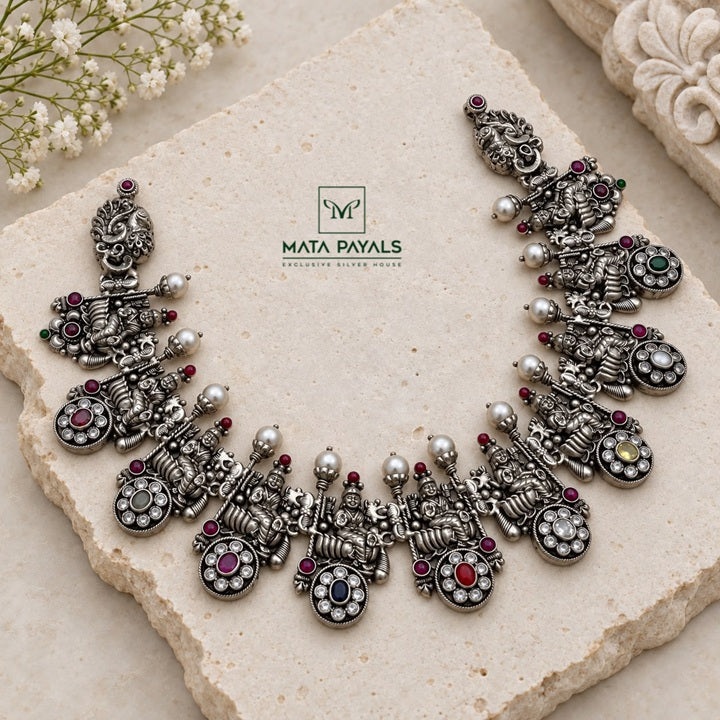 Blazing Goddess Navratan Necklace