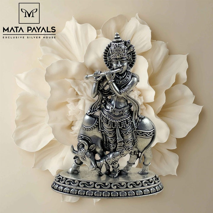 Oxidised Krishna Idol