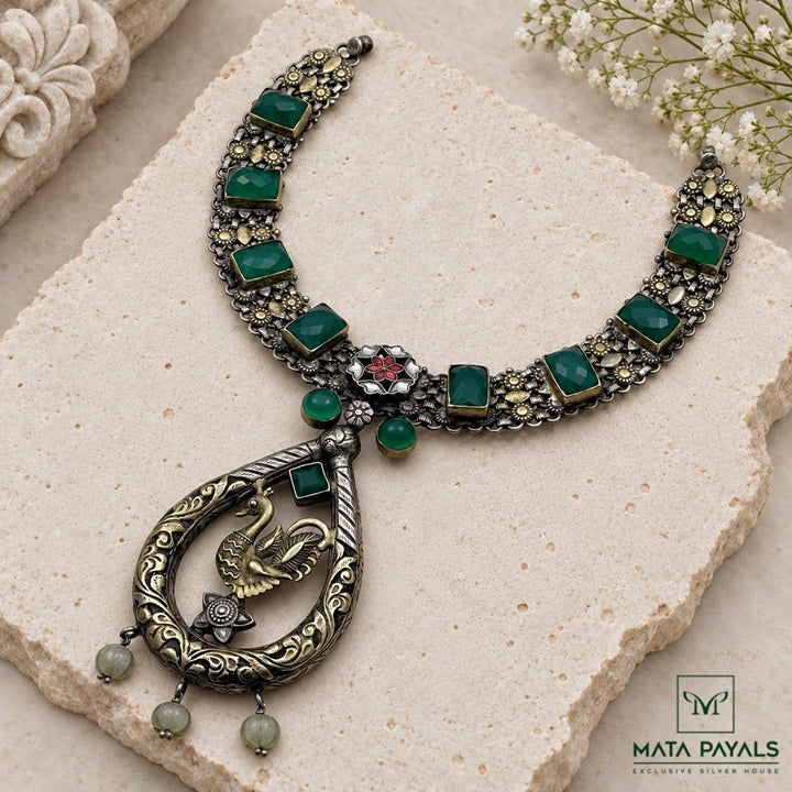 Peacock Dual Plated Necklace