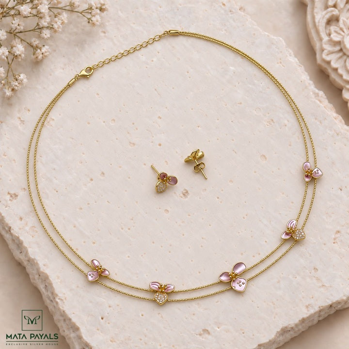 Gold Plated Zircon Necklace