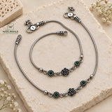 Floral Green Stone Anklet