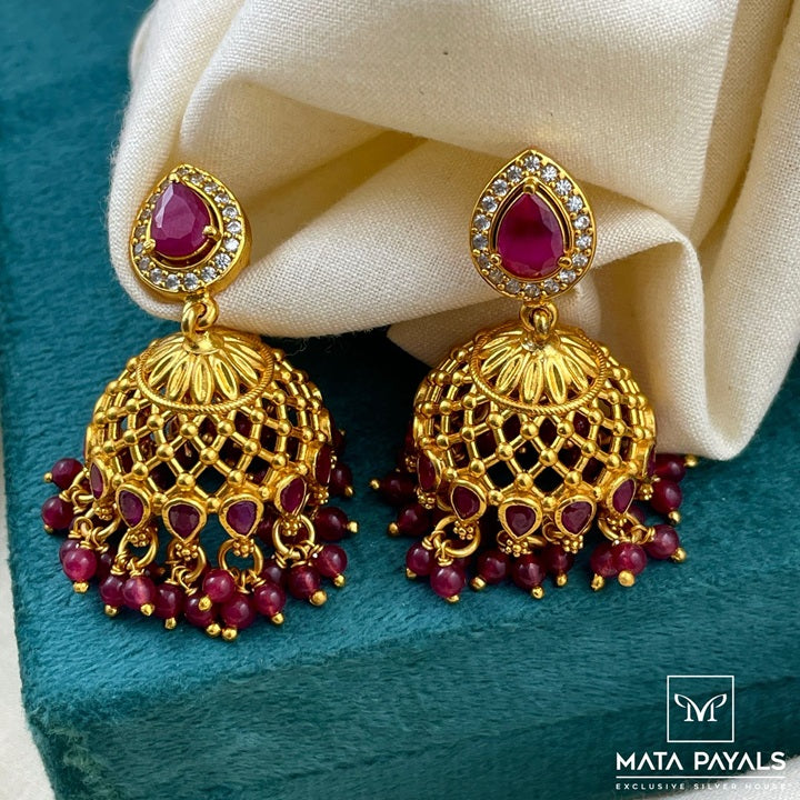 Unique Red Jumka