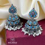 Oxidised Turquoise Jumka
