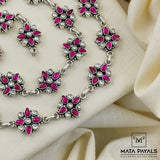 Impressive Silver Kundan Anklet