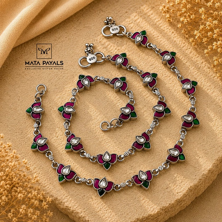 Kundan Louts Anklet