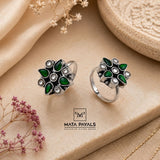 Kundan Green Toe Ring