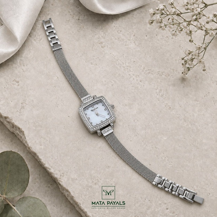 Rhodium Silver Watch