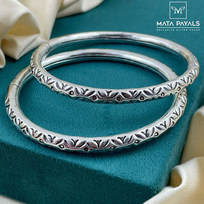 Heritage Silver oxidised leg Kada