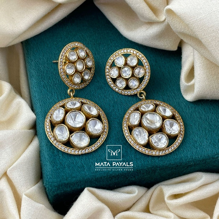 Gold Polish Moissanite Hanging