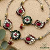 Rajwadi Kundan Anklet