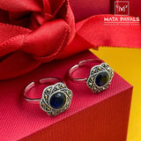 Navy Blue Marcasite Toe Ring