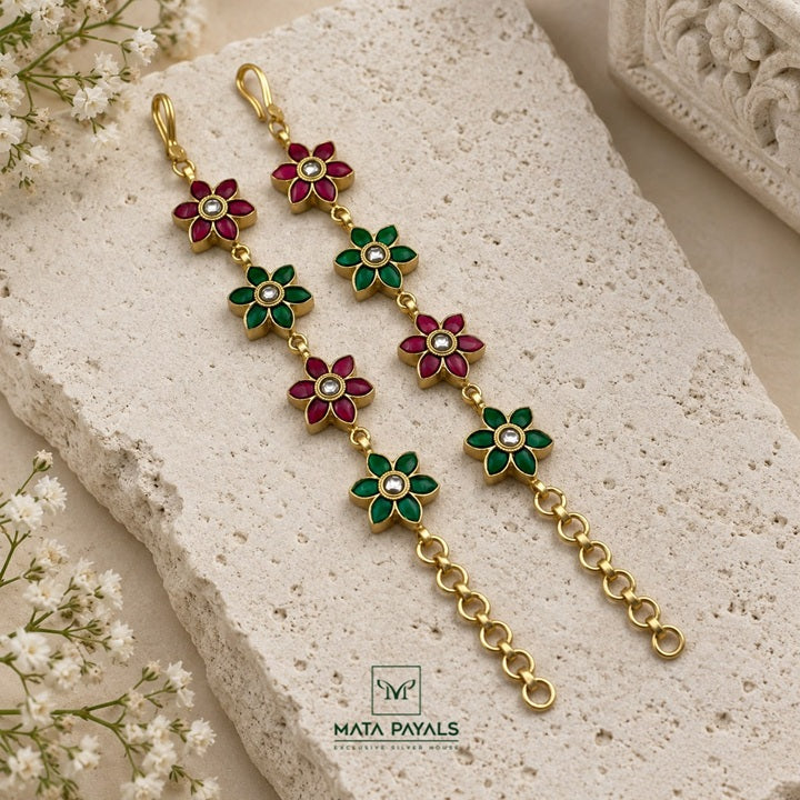 Charming Floral Kundan Mathi