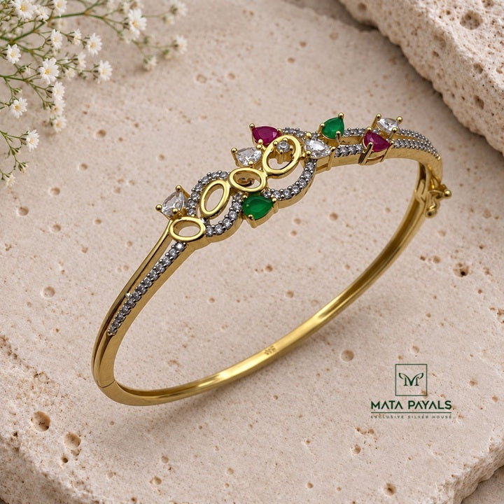Elegant Gold Plated Zircon Kada