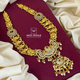 Attractive Gold Polish Cut Stone Long Hara