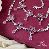 Dark Pink Oxidised Anklet