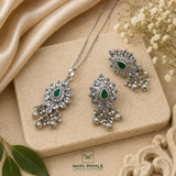 Classic Cut Stone Pendant Set