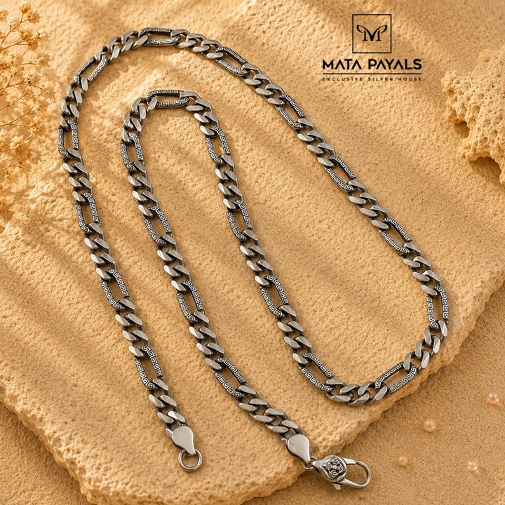 Oxidised Men's Link Design Chain