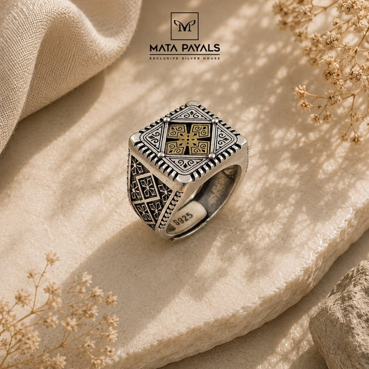 Men's Dual Tone Finger Ring