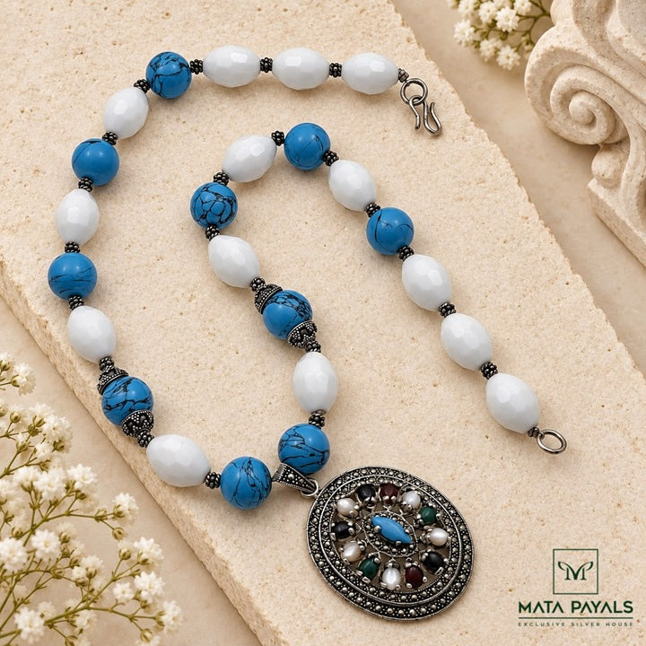 Oxidised Beads Necklace