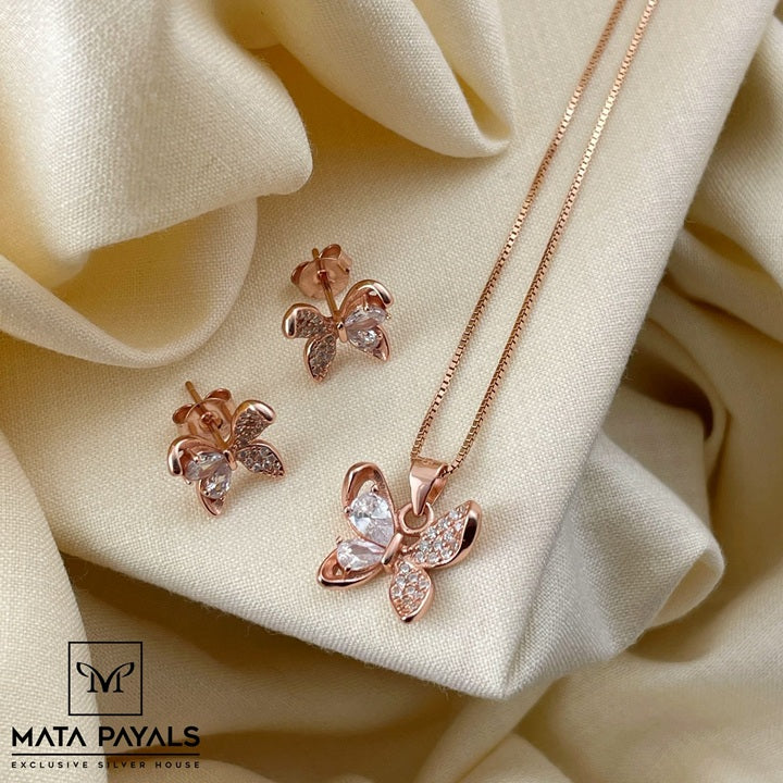 Cute Butterfly Pendant set