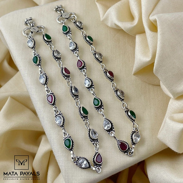 Fancy Cut Stone Anklet