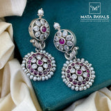 Floral Oxidised Earrings