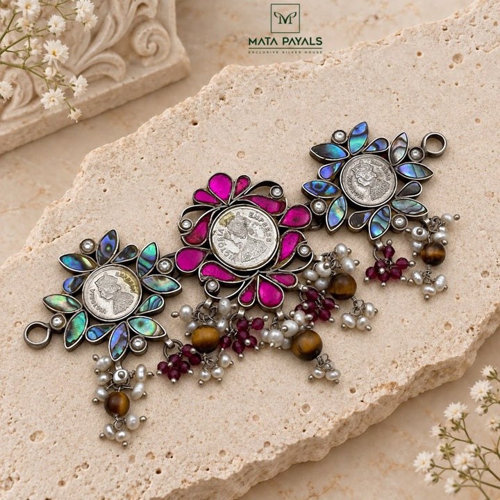 Stunning Silver Minted Queen Victoria Coin Oxidised Necklace