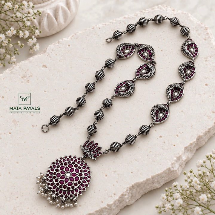 Mesmerizing Shanku Floral Oxidised Hara