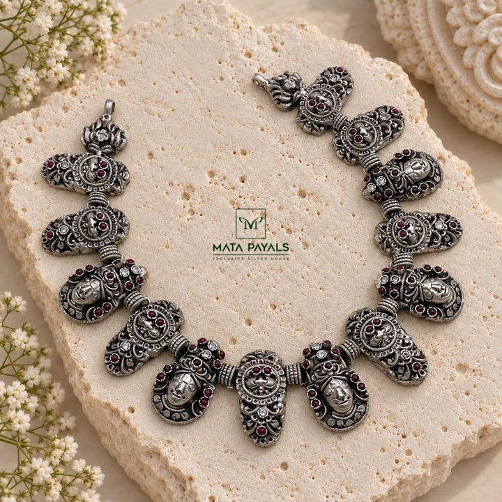 Majestic Tirumala Oxidised Necklace