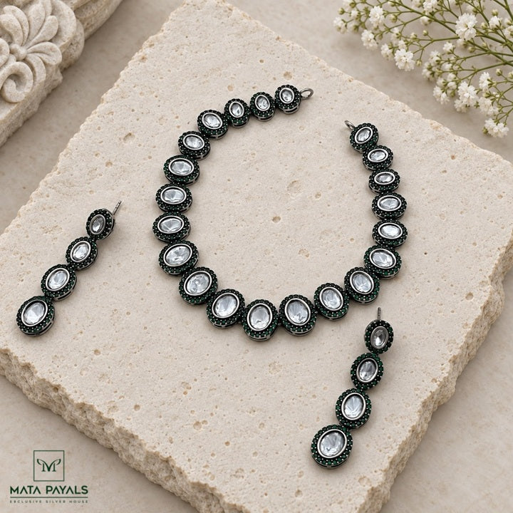 Gleaming Dual Tone Necklace Set