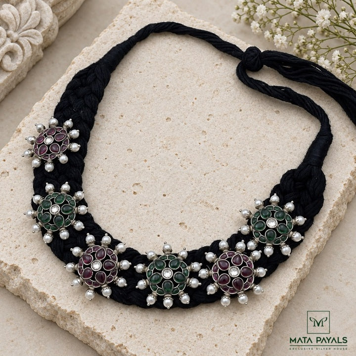 Classy Floral Braided Thread Designed Choke