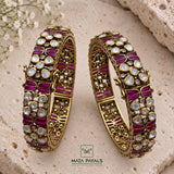 Royal Kundan with Moissanite Bangle