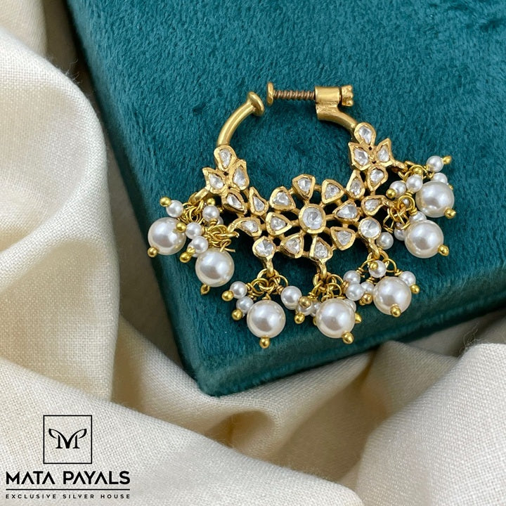Gold Polish Moissanite Nath