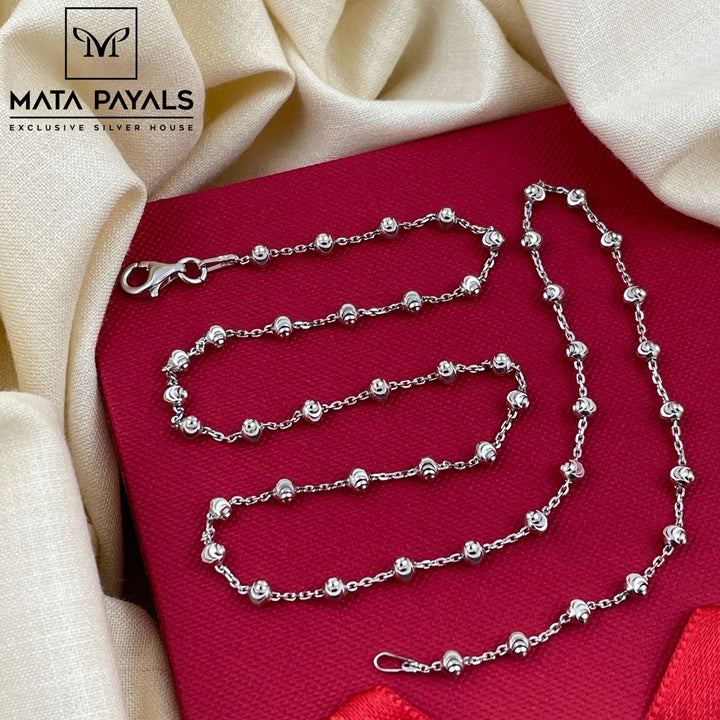 Rhodium Beaded Neckchain