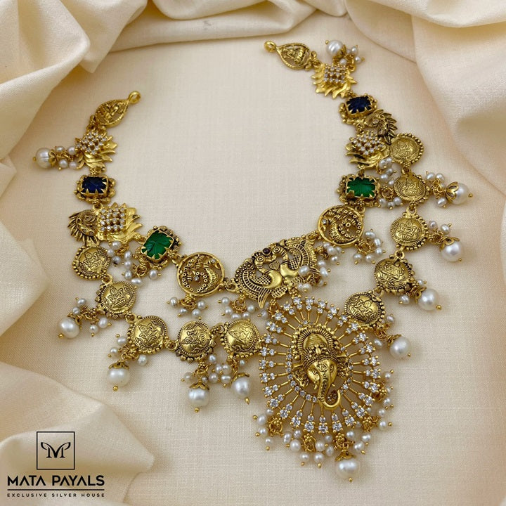 Royal Ganesha Silver Necklace