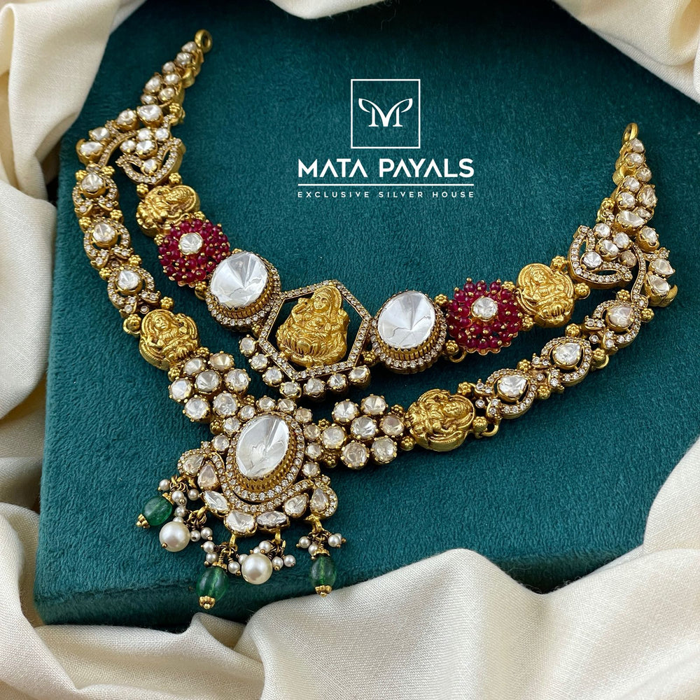 Luxurious Lakshmi Moissanite Necklace