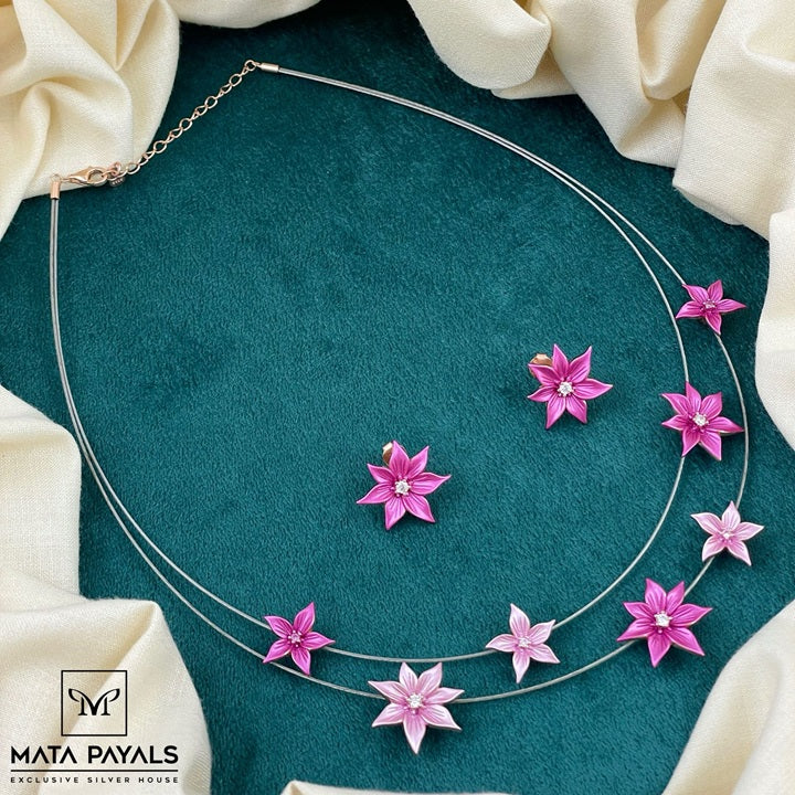 Rose Gold Floral Necklace