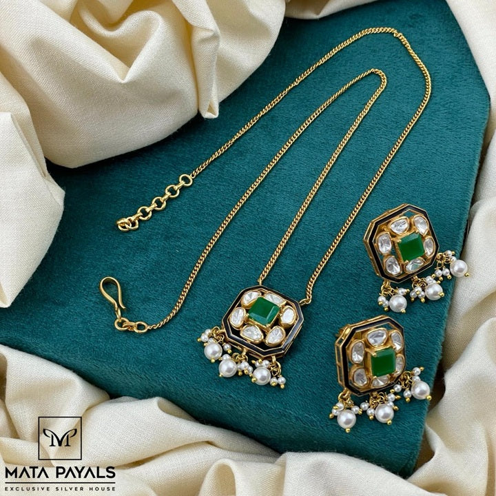 Unique Moissanite Pendant Set