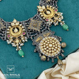 Fascinating Mandala Two Tone Oxidised Necklace