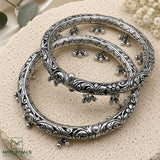 Soundless Ghungroo Oxidised Leg Kada