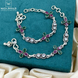 Elegant Cut Stone Anklet