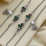 Oxidised Cut Stone Anklet