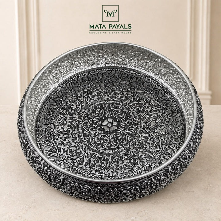 Impressive Oxidised Aarthi Plate