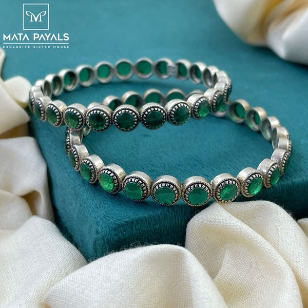 Fascinating Green Oxidised Bangle