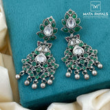 Majestic Green Peacock Duo Earing