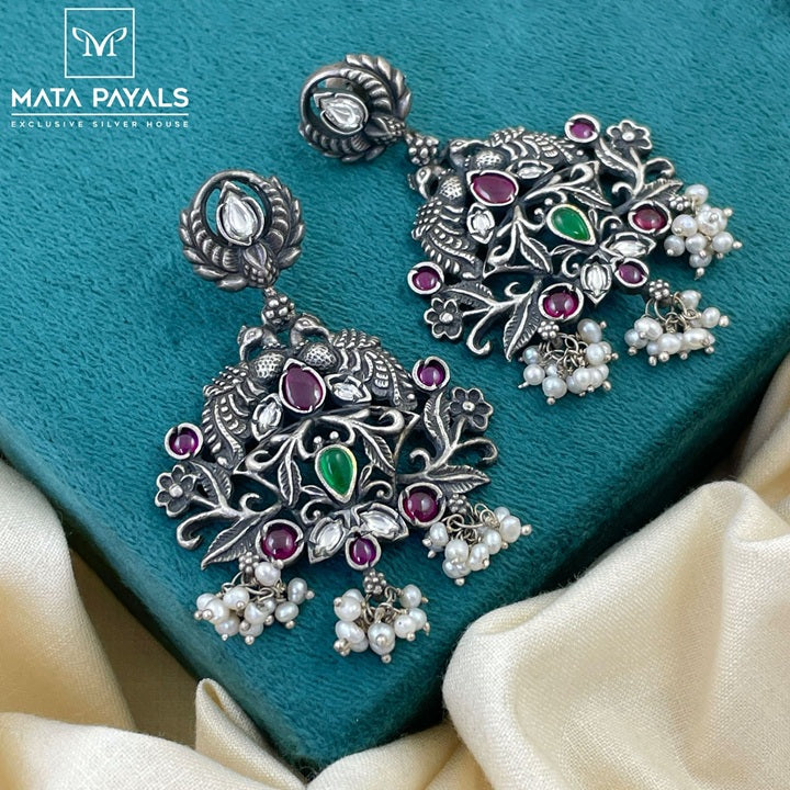 Filigree Mayur Oxidised Earing