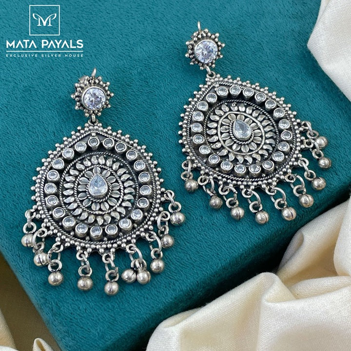 Ravishing Leafy Oxidised Chandbali
