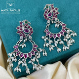 Peacock Charmer Oxidised Chandbali