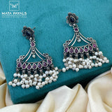 Magnificent Oxidised Silver Chandbali
